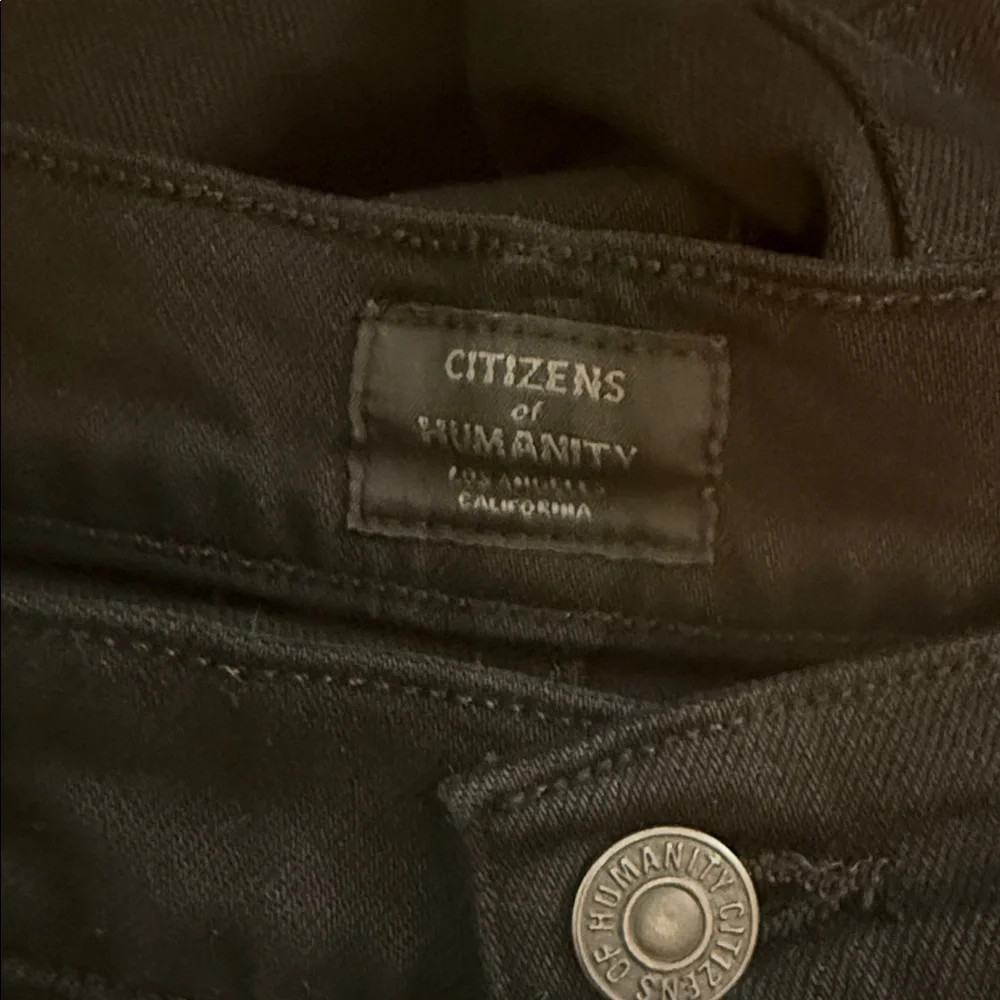 Citizens Of Humanity Black Ankle Jeans Raw Hem 5 Pockets - Picture 4 of 7